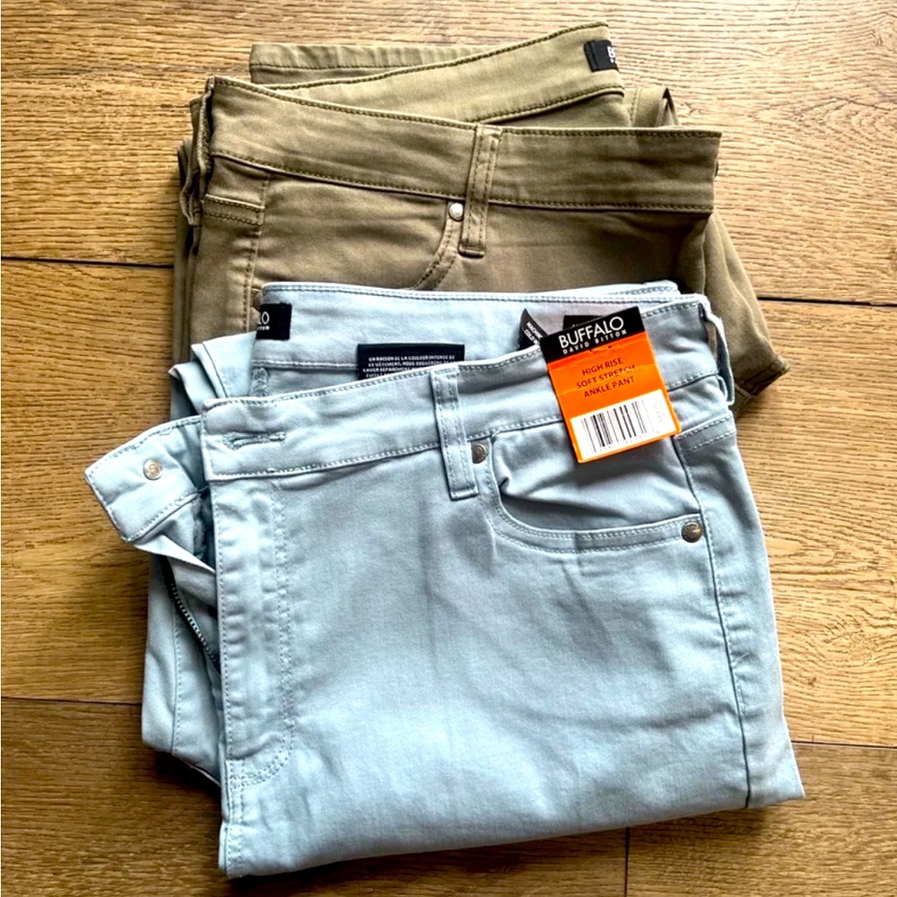 Two Pairs of Plus Size High Rise Stretchy Pants